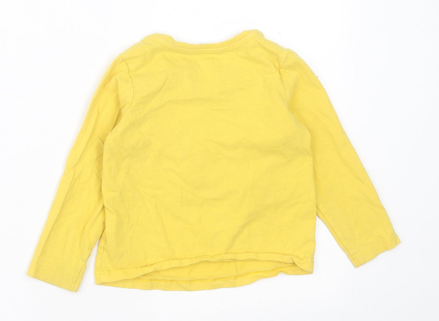 George Baby Yellow  Cotton Basic Casual Size 18-24 Months Crew Neck Pullover - Pudsey