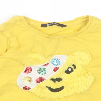 George Baby Yellow  Cotton Basic Casual Size 18-24 Months Crew Neck Pullover - Pudsey