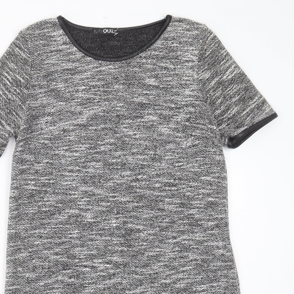Quiz Womens Grey  Polyester A-Line  Size 10  Crew Neck Pullover