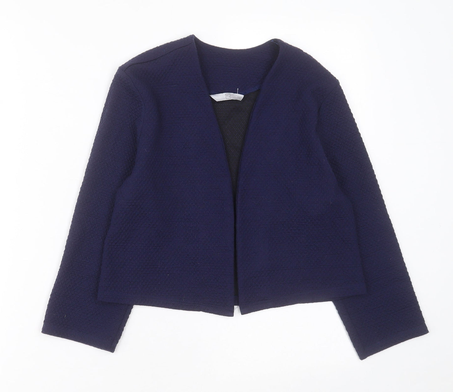 TU Womens Blue V-Neck  Acrylic Cardigan Jumper Size 10