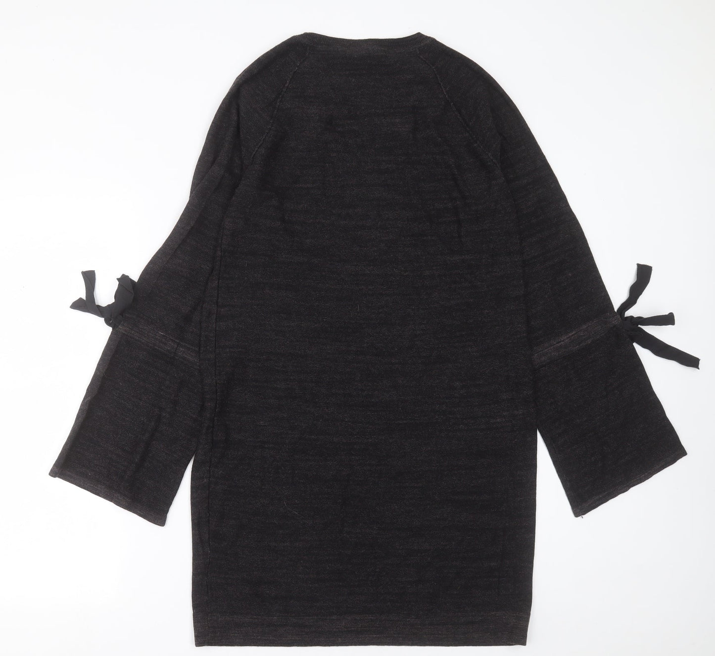 NEXT Womens Grey  Cotton Jumper Dress  Size 12  V-Neck Pullover