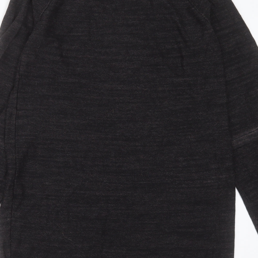 NEXT Womens Grey  Cotton Jumper Dress  Size 12  V-Neck Pullover