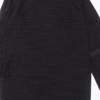 NEXT Womens Grey  Cotton Jumper Dress  Size 12  V-Neck Pullover