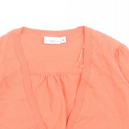 Womens UK Size 14 New Look Orange Cardigan Jumper