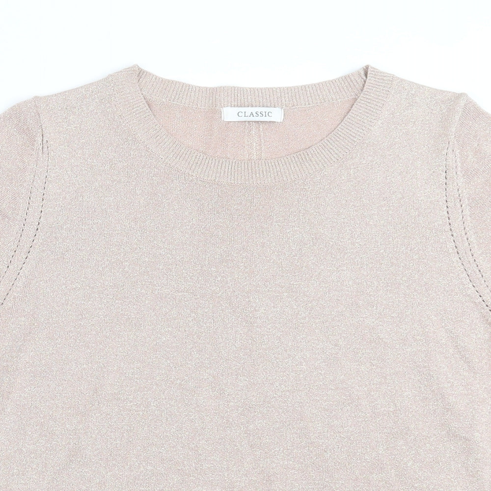 Womens UK Size 14 Classic Pink Basic T-Shirt