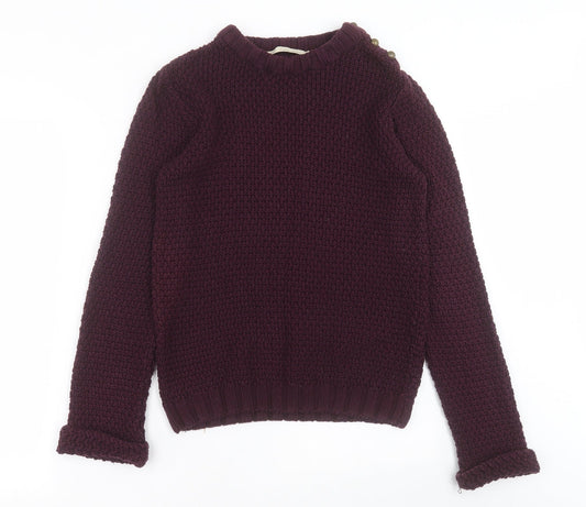 NEXT Womens Purple Crew Neck  Cotton Pullover Jumper Size 10