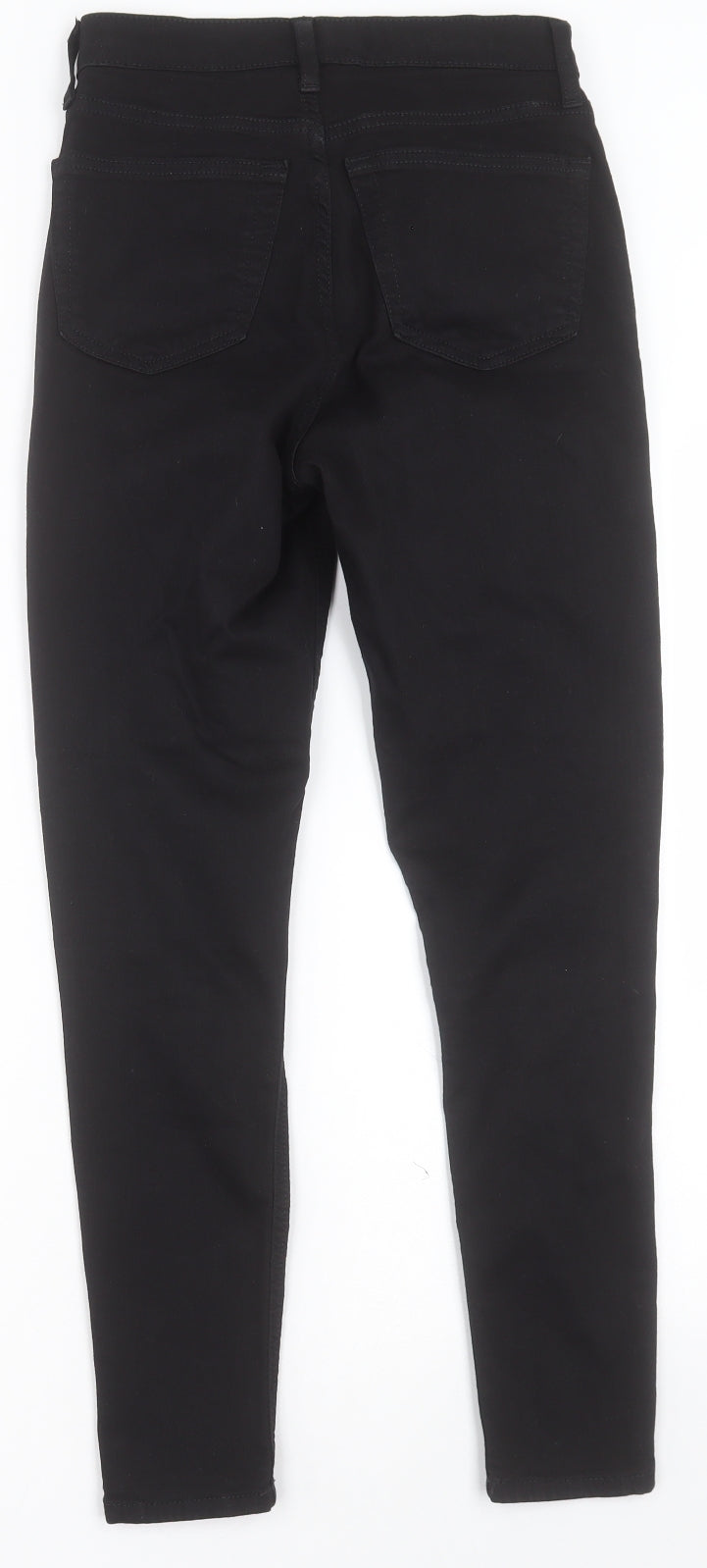 Topshop Womens Black  Cotton Skinny Jeans Size 26 in L30 in Regular Button