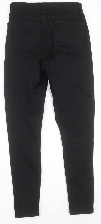 Topshop Womens Black  Cotton Skinny Jeans Size 26 in L30 in Regular Button