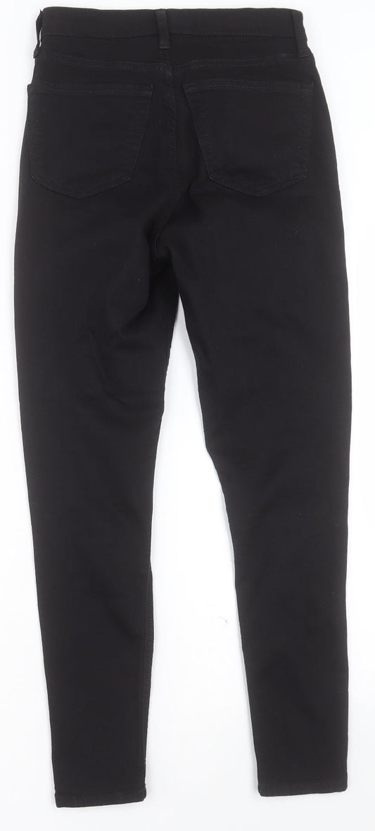 Topshop Womens Black  Cotton Skinny Jeans Size 26 in L30 in Regular Button