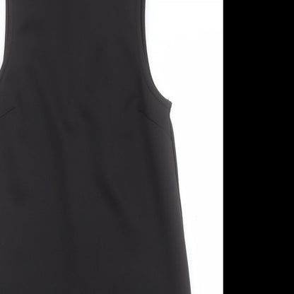 Topshop Womens Black  Polyester A-Line  Size 6  High Neck Zip