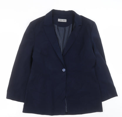AMARANTO Womens Blue   Jacket Blazer Size 14  Button