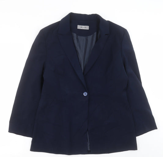 AMARANTO Womens Blue   Jacket Blazer Size 14  Button