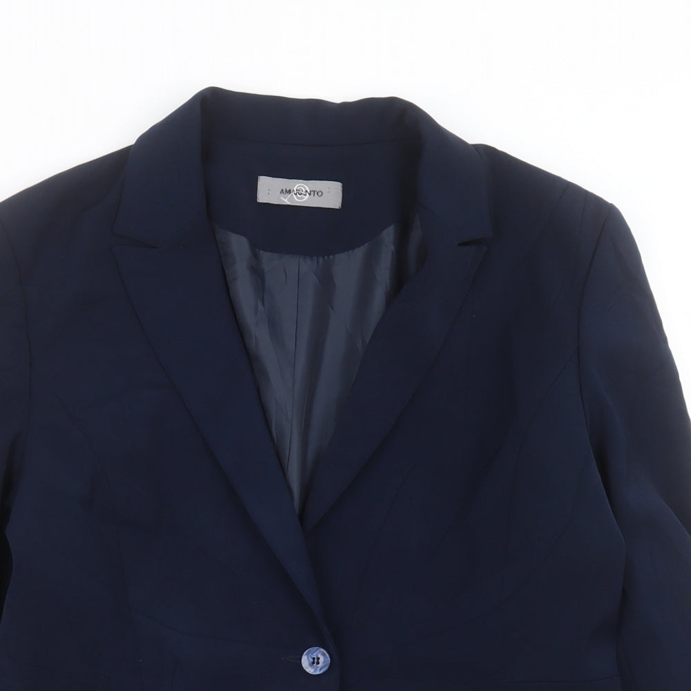 AMARANTO Womens Blue   Jacket Blazer Size 14  Button