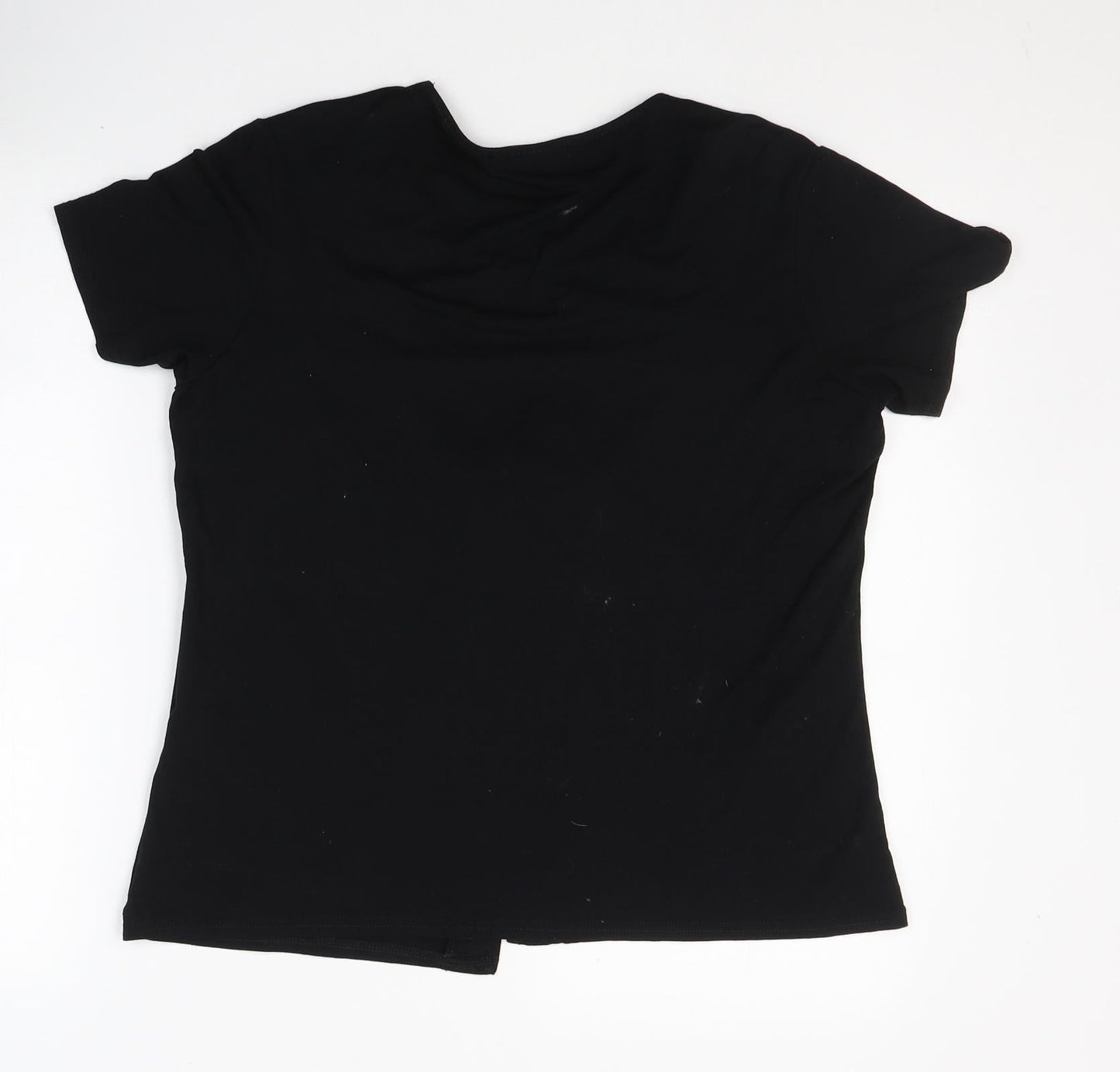Womens UK Size 14 JUST ELEGANCE Black Basic T-Shirt