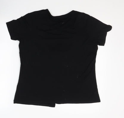 Womens UK Size 14 JUST ELEGANCE Black Basic T-Shirt