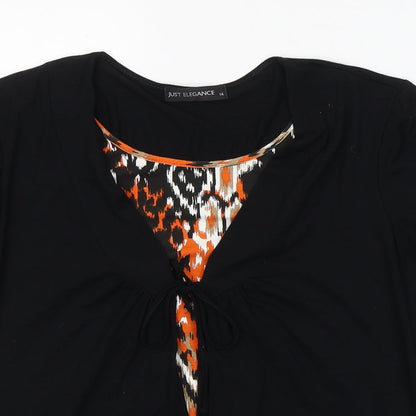 Womens UK Size 14 JUST ELEGANCE Black Basic T-Shirt