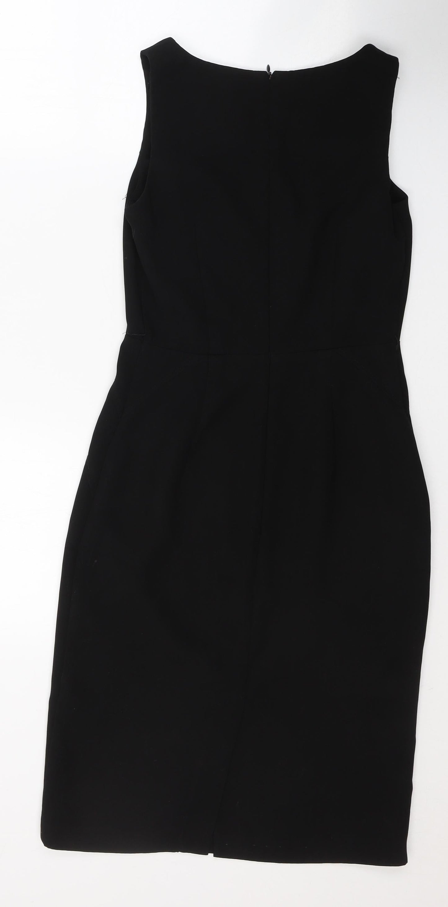 Papaya Womens Black  Polyester Pencil Dress  Size 8  Round Neck Zip