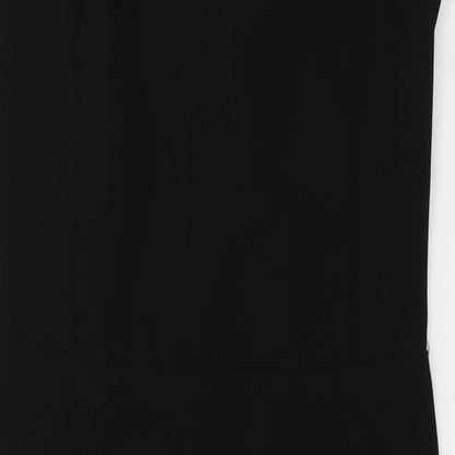 Papaya Womens Black  Polyester Pencil Dress  Size 8  Round Neck Zip