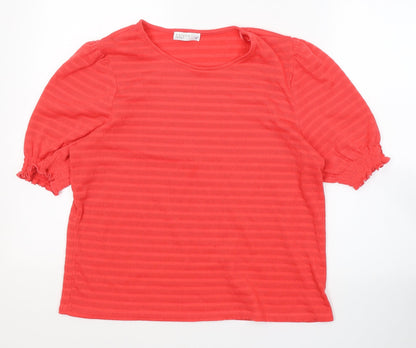 Papaya Womens Red  Polyester Jersey T-Shirt Size 16 Round Neck