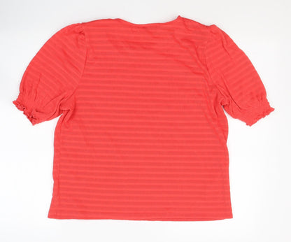 Papaya Womens Red  Polyester Jersey T-Shirt Size 16 Round Neck