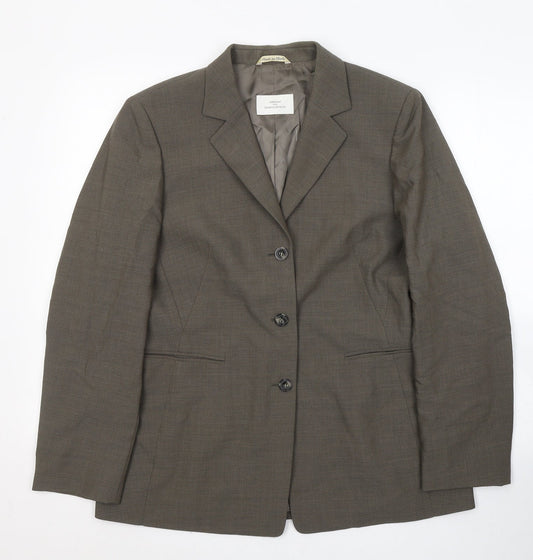 Marks and Spencer Womens Brown  Polyester Jacket Suit Jacket Size 14