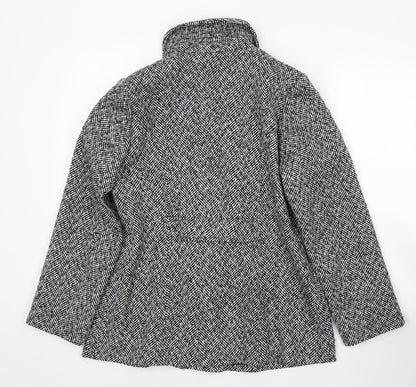 Classics Womens White Striped  Pea Coat Coat Size 12  Button