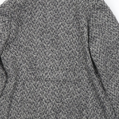 Classics Womens White Striped  Pea Coat Coat Size 12  Button