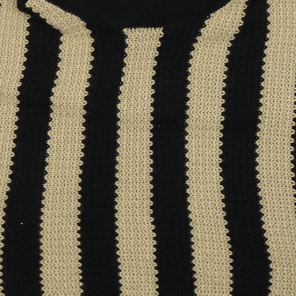 Pia Rossini Womens Black Roll Neck Striped Acrylic Cape Jumper One Size