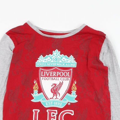 Dunnes Stores Boys Red  Cotton Basic T-Shirt Size 9-10 Years Round Neck Pullover - Liverpool Football Club