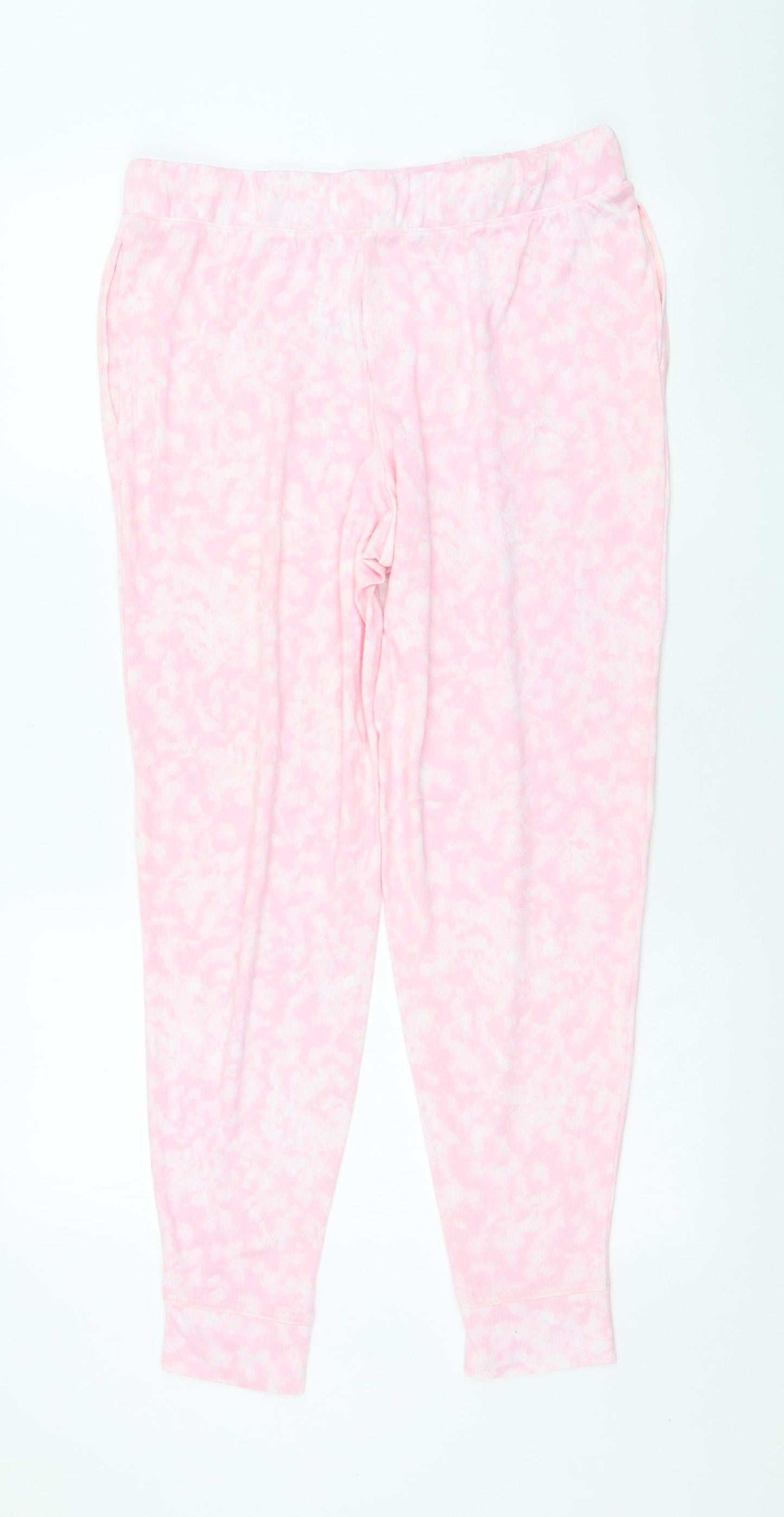 Womens UK Size L Preworn Regular Fit Jogger Pink Trousers