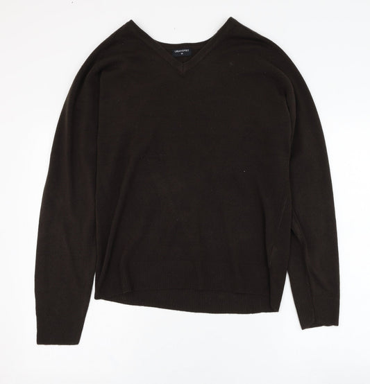 UrbanSpirit Mens Brown V-Neck  Acrylic Pullover Jumper Size M