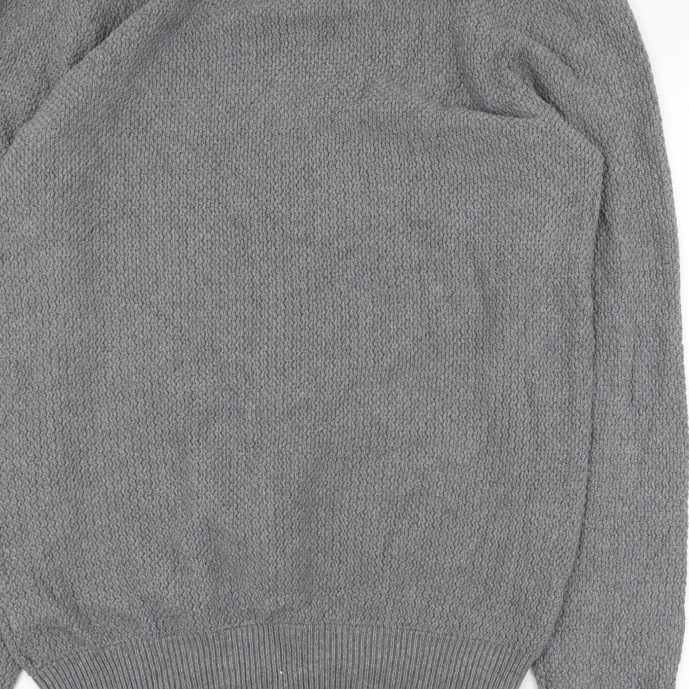 Debenhams Mens Grey V-Neck  Cotton Pullover Jumper Size S