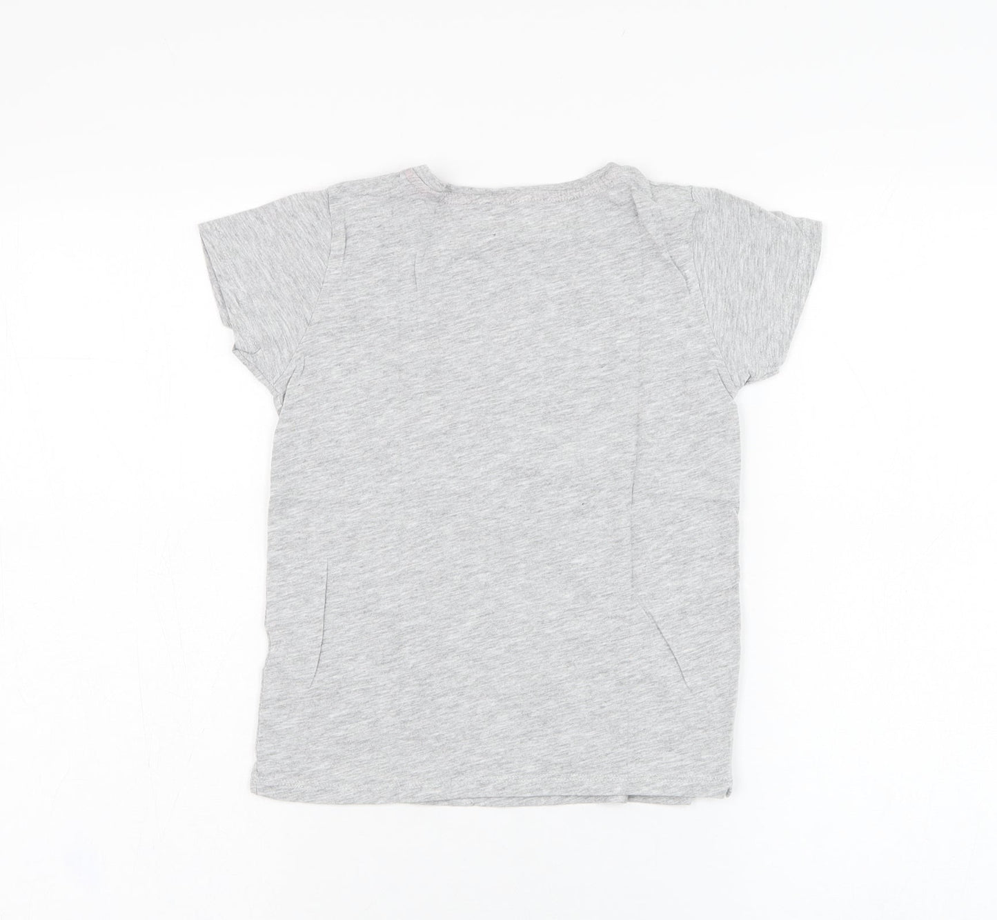 Pep&co Girls Grey  Cotton Basic T-Shirt Size 8-9 Years Round Neck Pullover - Queen of sass