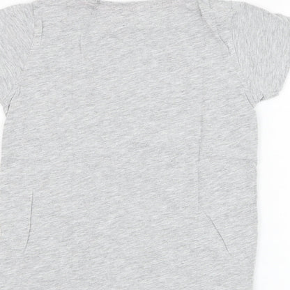 Pep&co Girls Grey  Cotton Basic T-Shirt Size 8-9 Years Round Neck Pullover - Queen of sass