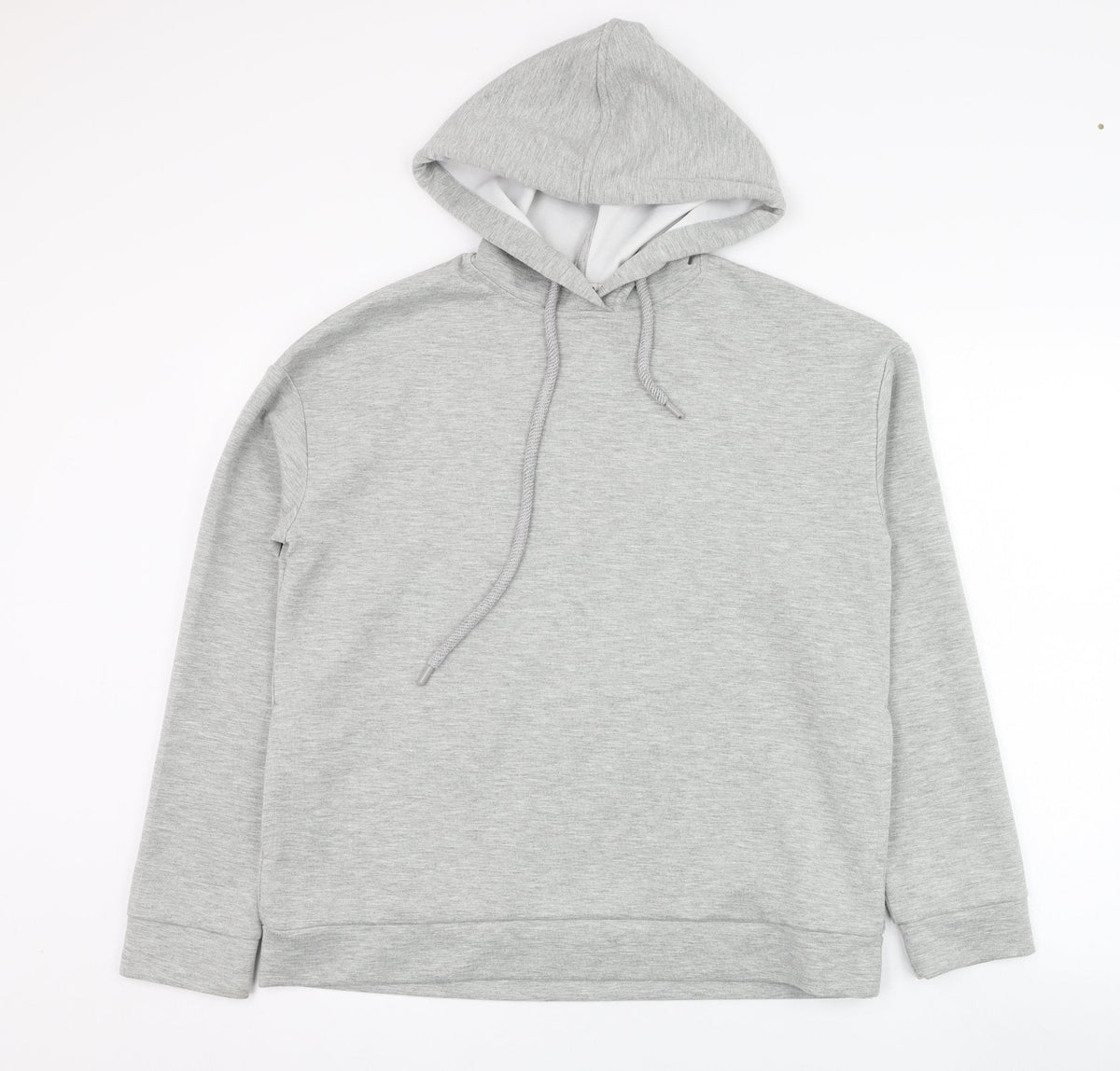 Additional front view of Stradivarius men’s grey polyester pullover hoodie, size S