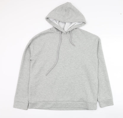 Additional front view of Stradivarius men’s grey polyester pullover hoodie, size S