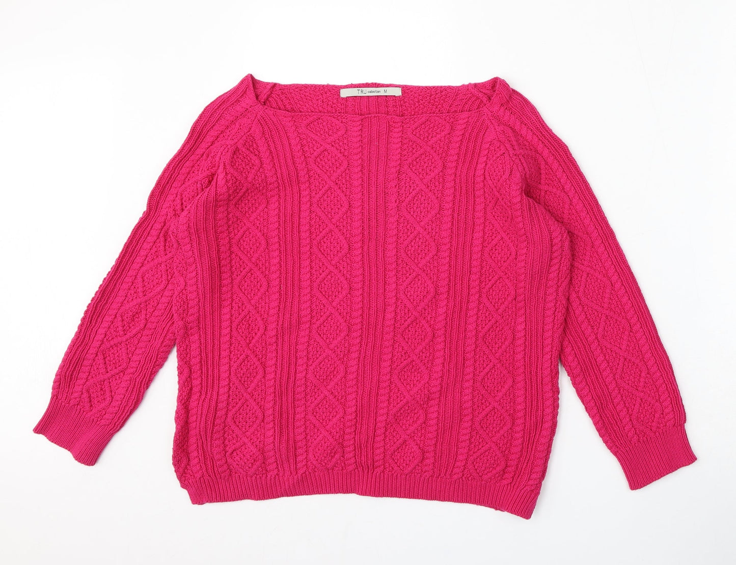 Womens UK Size M Tru Collection Pink Pullover Jumper