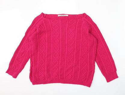 Womens UK Size M Tru Collection Pink Pullover Jumper