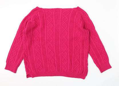 Womens UK Size M Tru Collection Pink Pullover Jumper