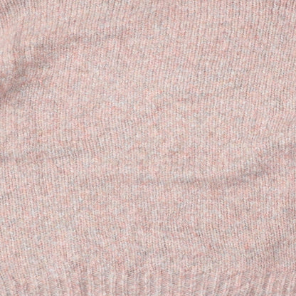 TU Womens Pink V-Neck  Acrylic Pullover Jumper Size L