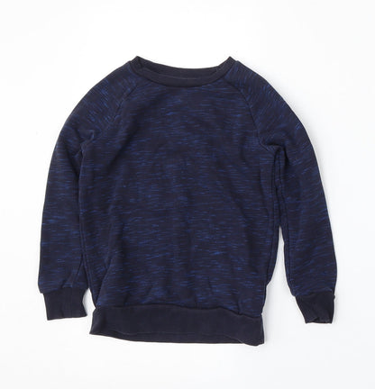 Additional front view of Nutmeg boys’ blue cotton pullover sweatshirt, size 3-4, years