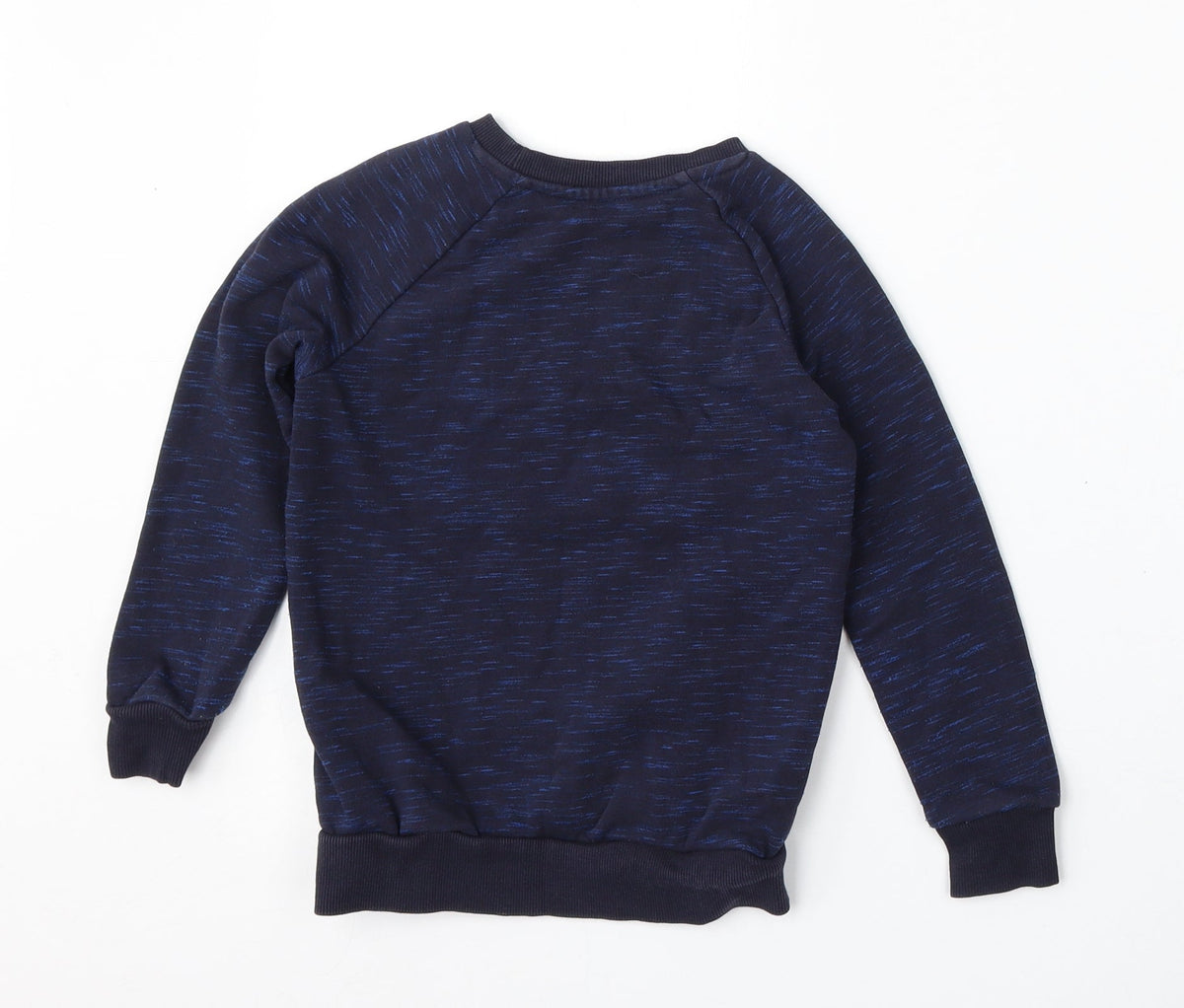 Back view of Nutmeg boys’ blue cotton pullover sweatshirt, size 3-4, years