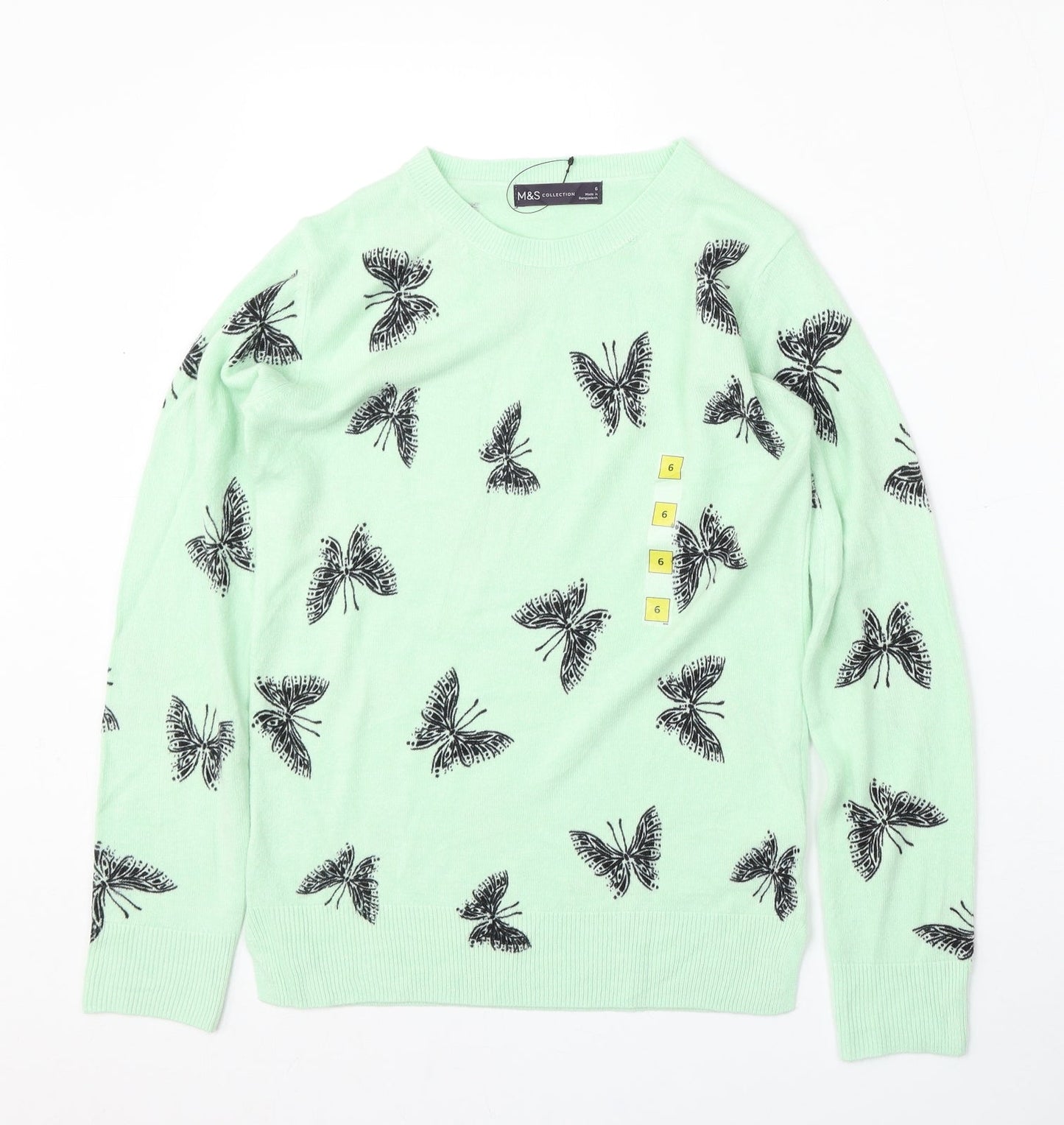 Womens UK Size 6 Marks and Spencer Green Pullover Jumper