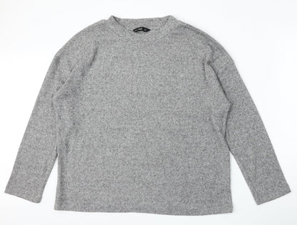 F&F Womens Grey Round Neck  Polyester Pullover Jumper Size M