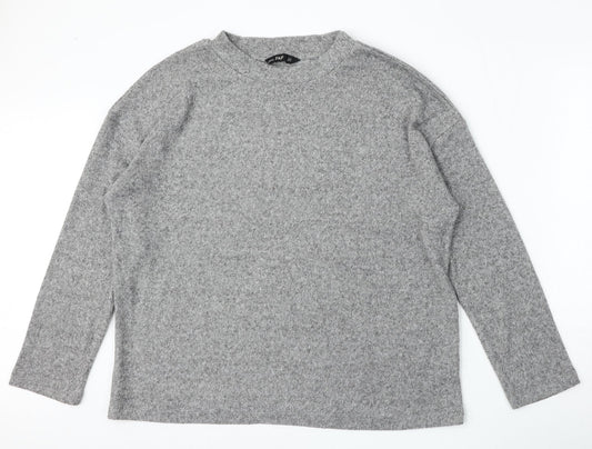 F&F Womens Grey Round Neck  Polyester Pullover Jumper Size M