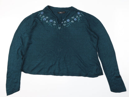 Womens UK Size 14 BM Collection Blue Pullover Jumper