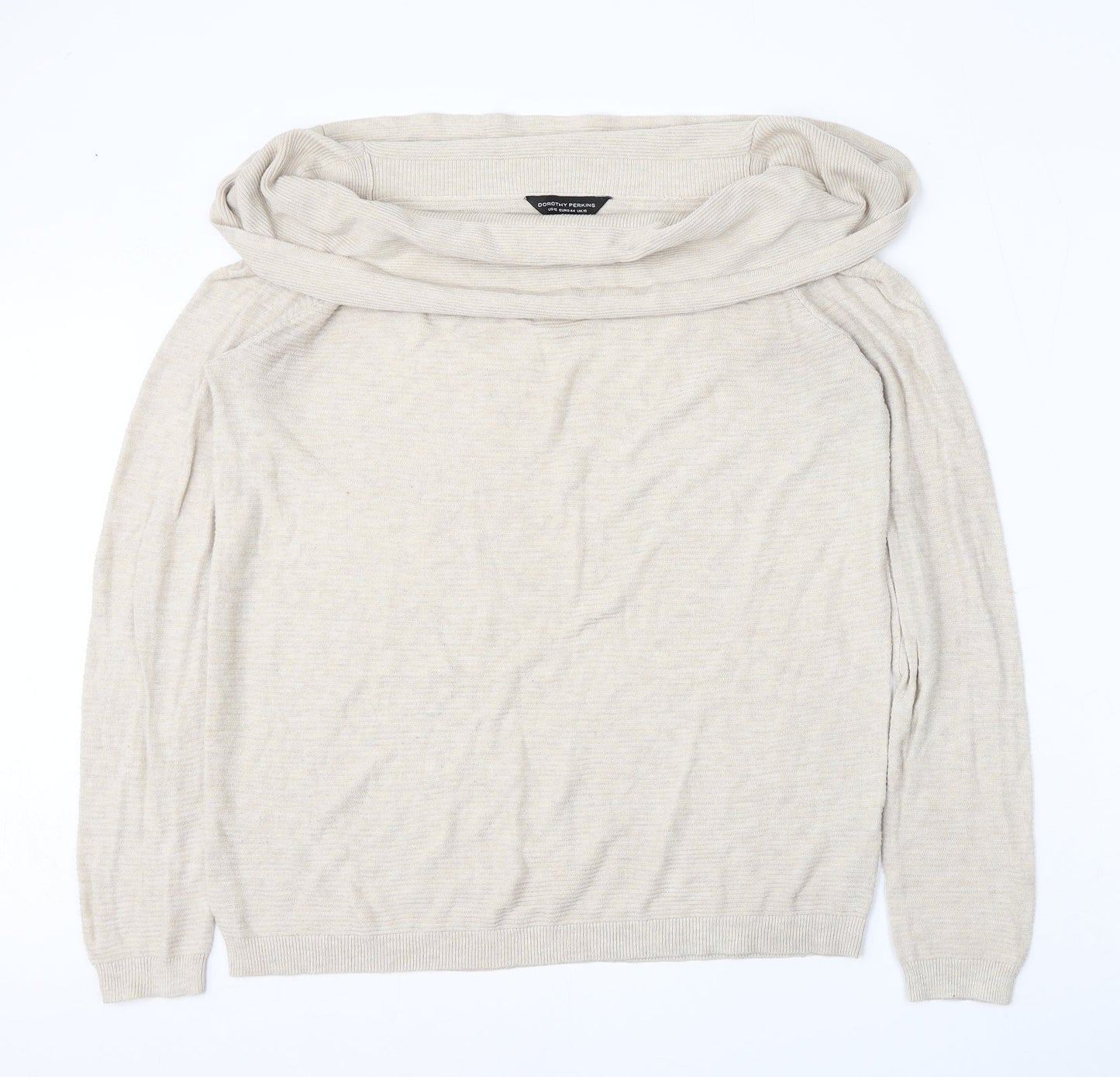 Womens UK Size 16 Dorothy Perkins Beige Pullover Jumper
