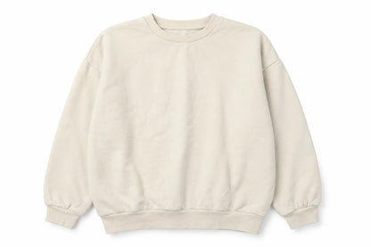 Front view of ASOS women’s beige cotton pullover sweatshirt, size S