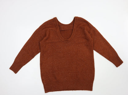 Primark Womens Brown Crew Neck  Acrylic Pullover Jumper Size 10