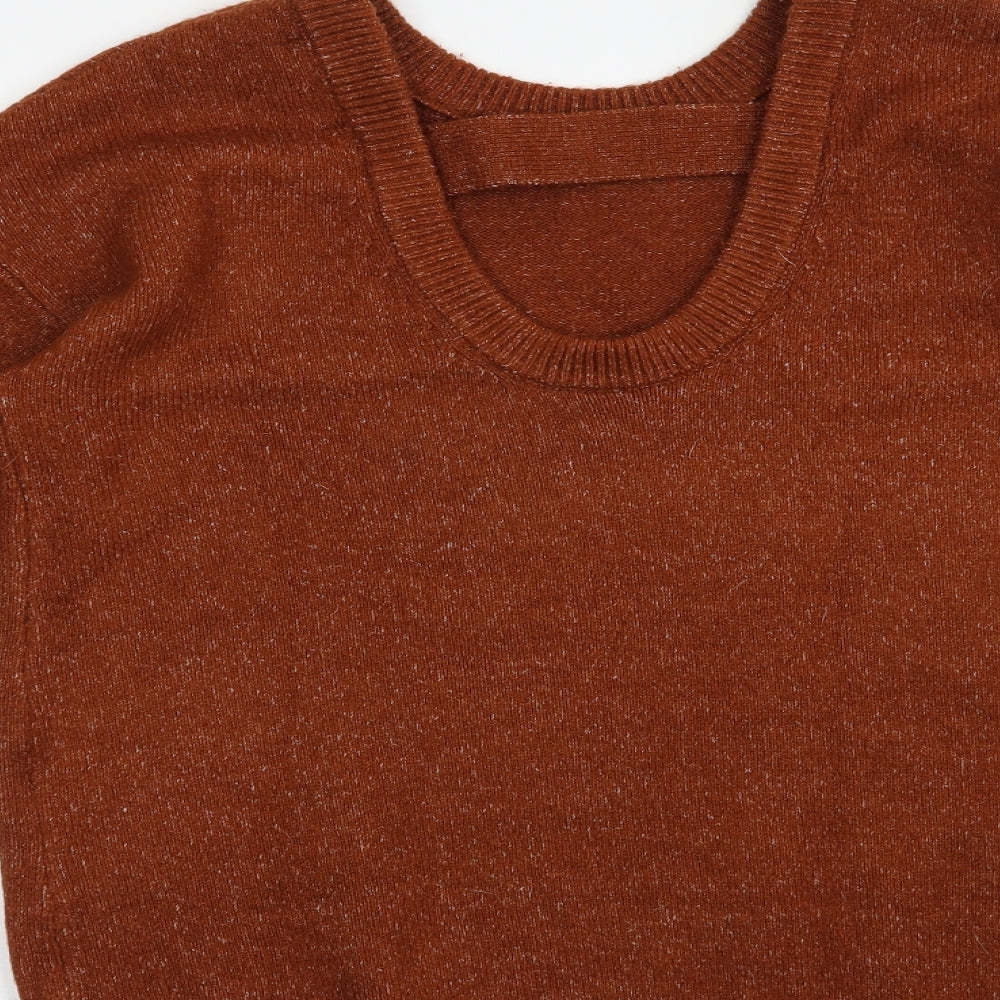 Primark Womens Brown Crew Neck  Acrylic Pullover Jumper Size 10